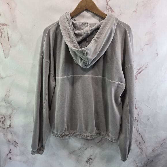 Eddie Bauer Hoodie Womens Medium Purple Sweatshirt Boxy Pullover Half Zip Ascent - Picture 5 of 10